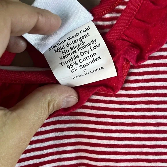 Stitchy Fish Size 7 Appliqué dress w/ Santa w/ Milk & Cookies red & white stripe - Picture 4 of 8